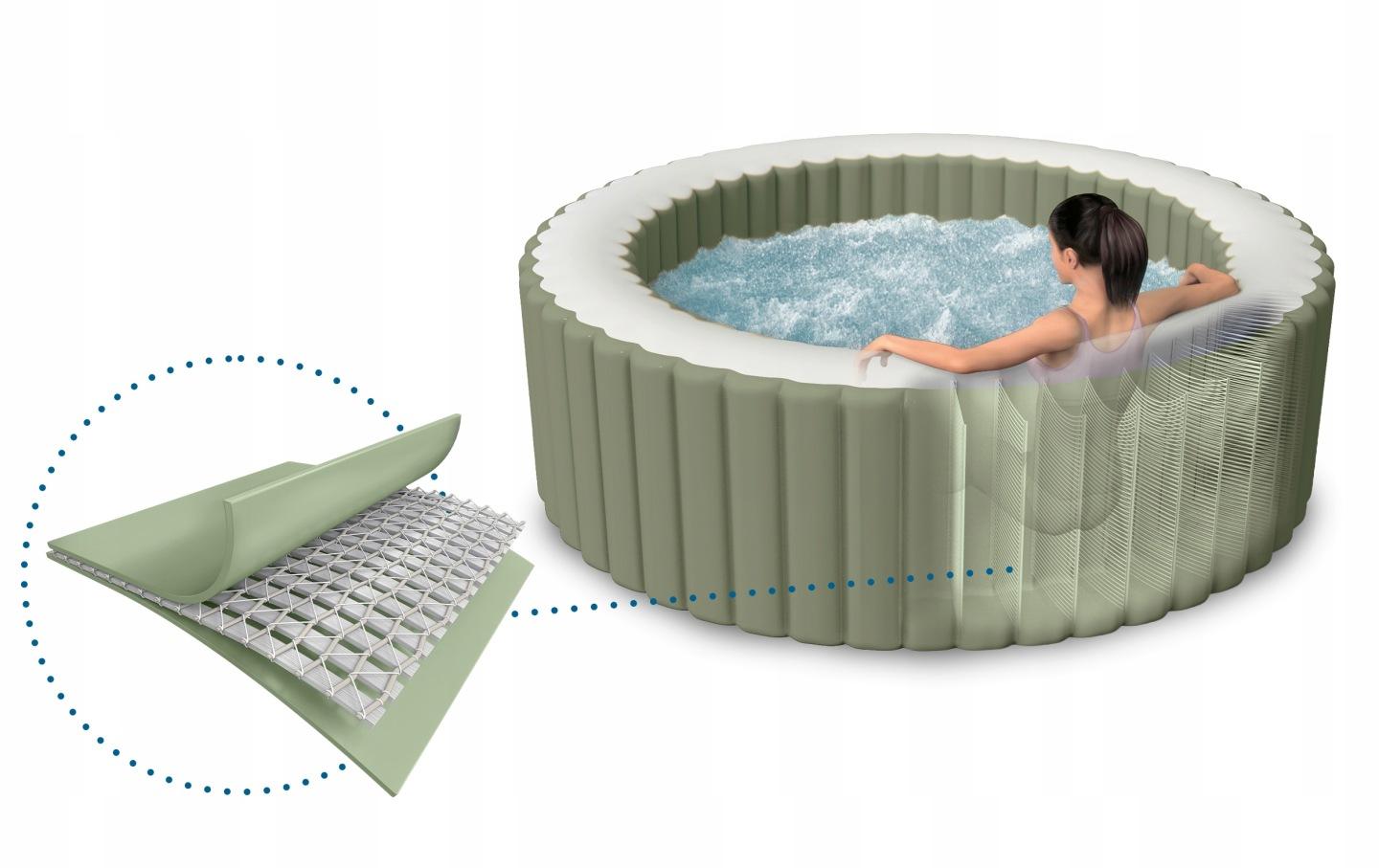 Imagine produs 7: Cadă spa gonflabilă pentru 6 persoane Intex PureSpa 28428NP, 216 × 71 cm, cu hidromasaj J-28428NP