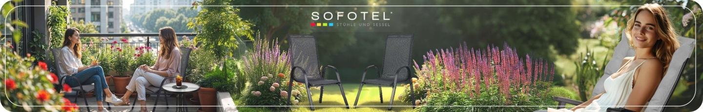 Összecsukható, dönthető Sofotel SO-983 kerti fotel, fekete J-298300