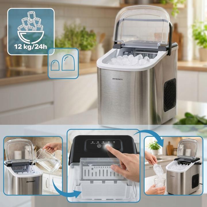 Termékkép 4: Berdsen BD-420 jégkészítő, 1,1 l, 12 kg/24 h, ezüst, J-342000