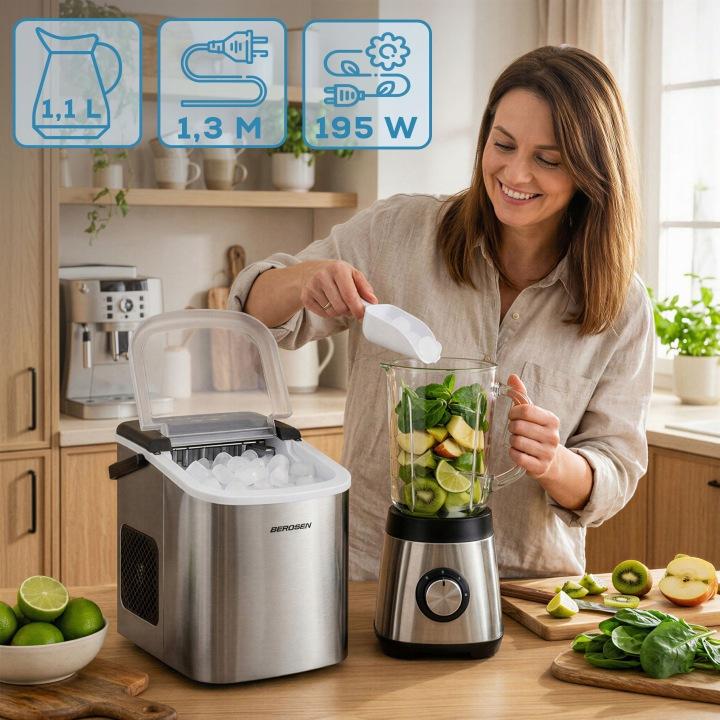 Termékkép 6: Berdsen BD-420 jégkészítő, 1,1 l, 12 kg/24 h, ezüst, J-342000