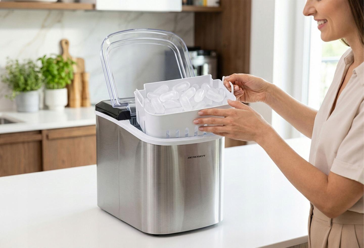 Termékkép 9: Berdsen BD-420 jégkészítő, 1,1 l, 12 kg/24 h, ezüst, J-342000
