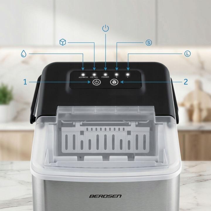 Termékkép 10: Berdsen BD-420 jégkészítő, 1,1 l, 12 kg/24 h, ezüst, J-342000