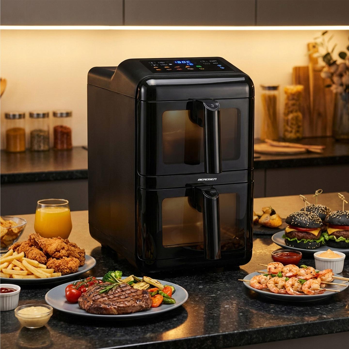 Termékkép 11: Berdsen kétkosaras forrólevegős fritőz 11,6 l 3000 W J-366300