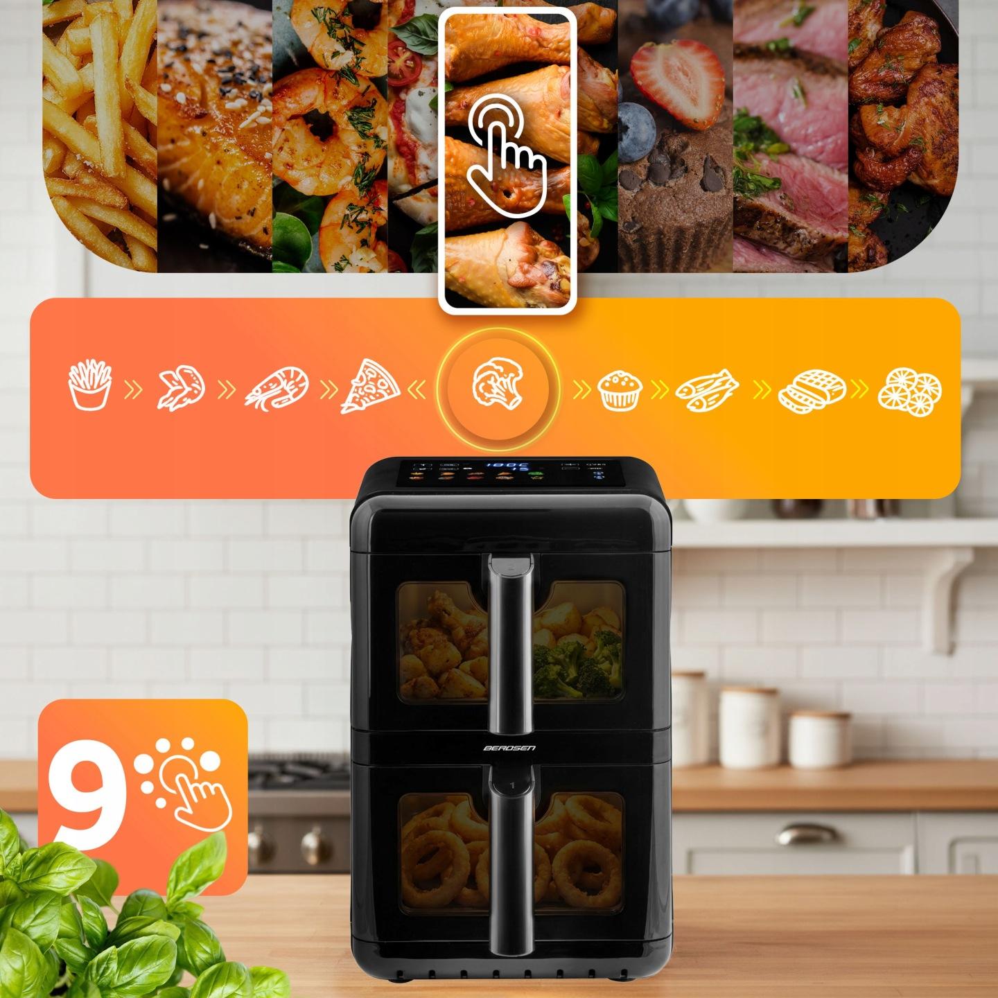 Termékkép 8: Berdsen kétkosaras forrólevegős fritőz 11,6 l 3000 W J-366300