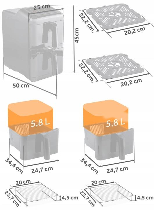 Termékkép 10: Berdsen kétkosaras forrólevegős fritőz 11,6 l 3000 W J-366300