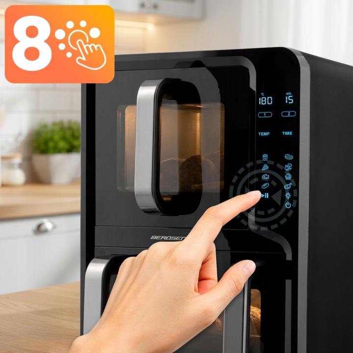Termékkép 5: Berdsen kétkamrás forrólevegős sütő 12 l, 2800 W J-366400