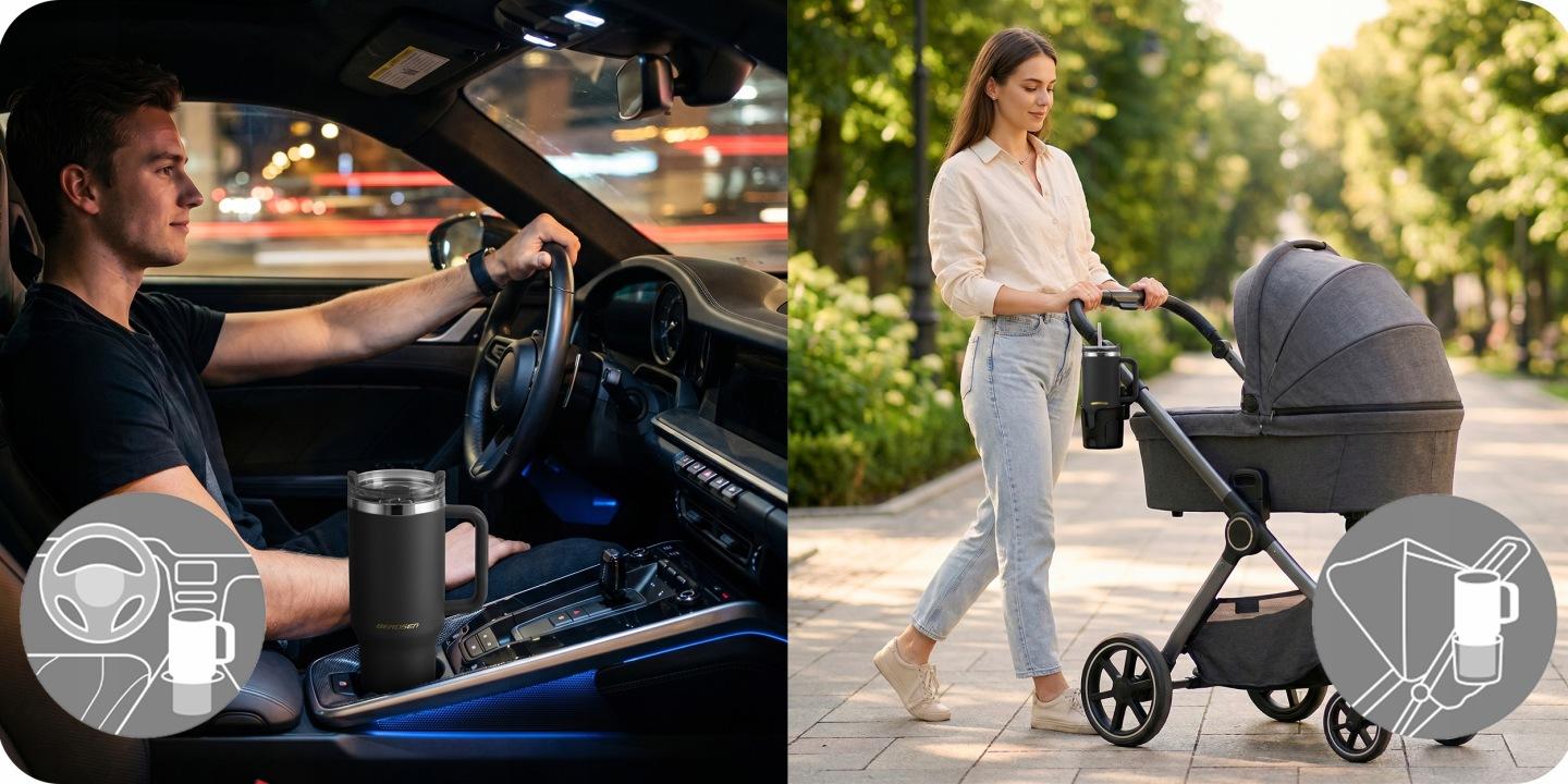 Termékkép 4: Poharas termosz szívószállal 1180 ml fekete J-378800