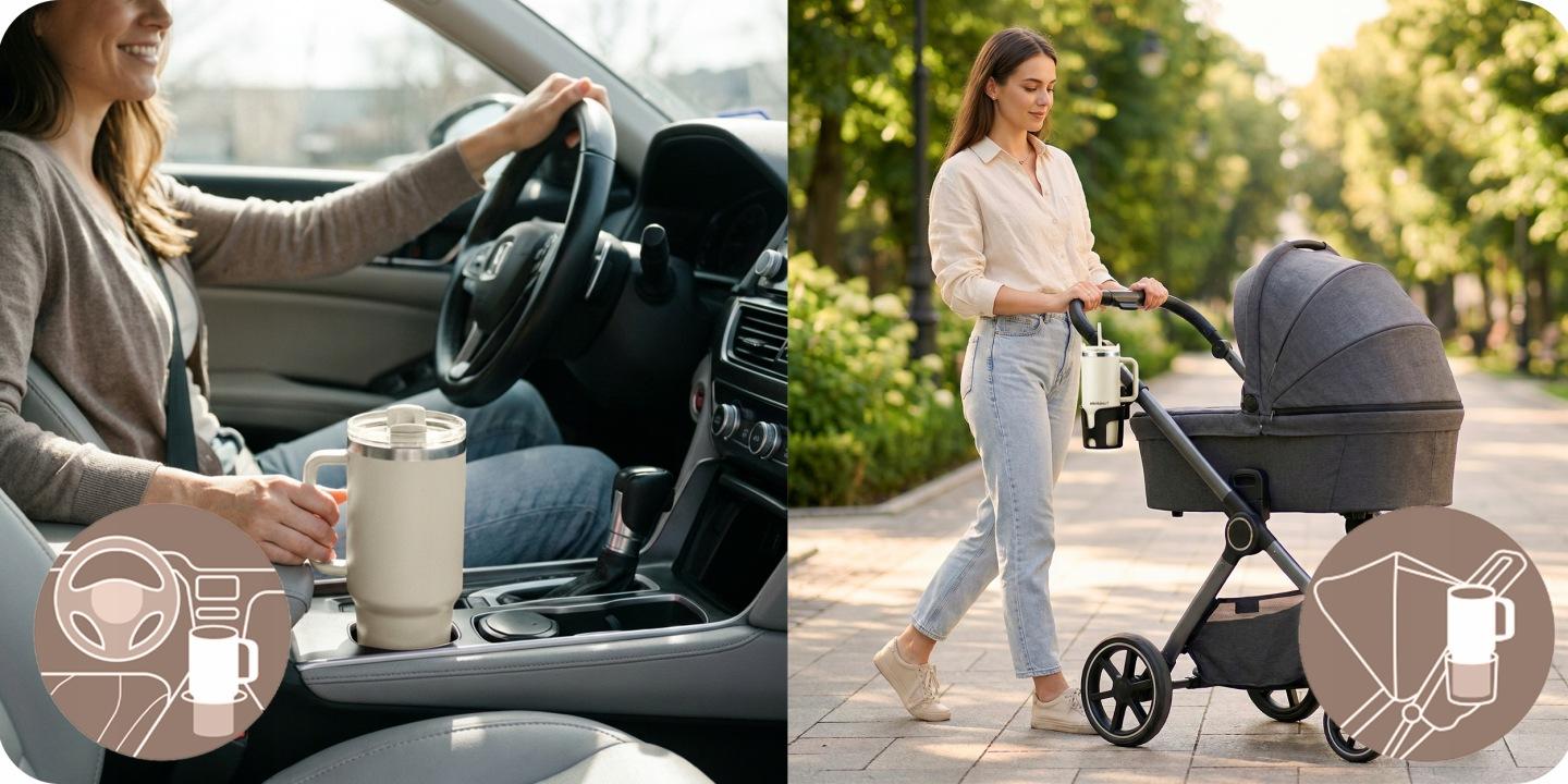 Termékkép 4: Szívószálas termo bögre 1180 ml, krém, J-378804
