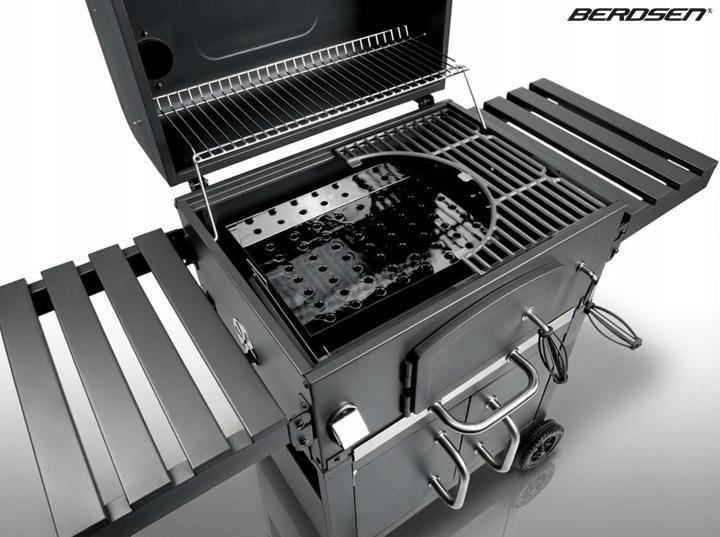 Termékkép 7: Berdsen BD-893 kerti faszenes grill fedéllel, kéménnyel és öntöttvas ráccsal J-389300