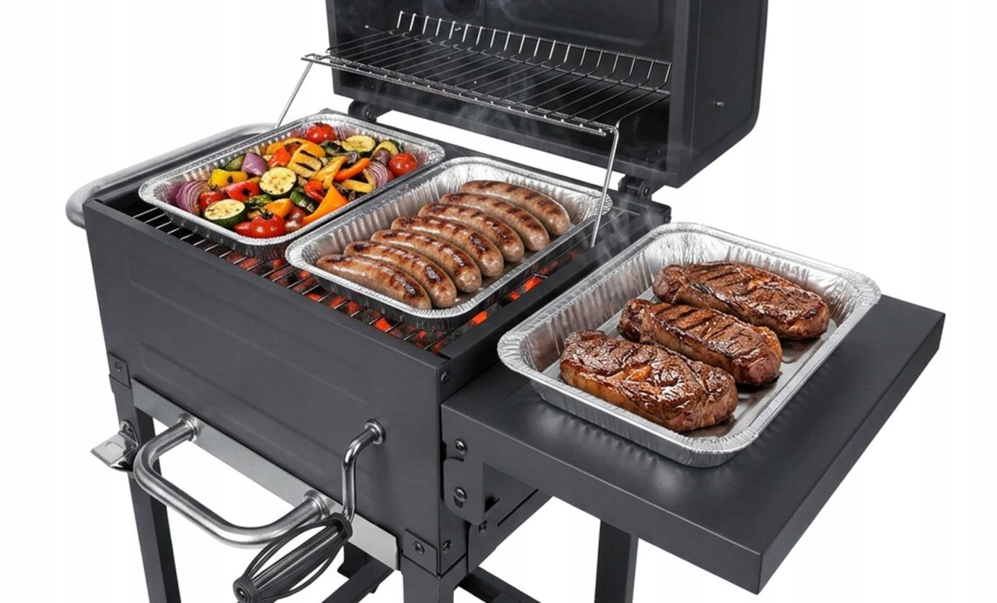 Termékkép 4: Fedeles, hőmérővel ellátott faszenes kerti grill Berdsen BD-894 J-389400