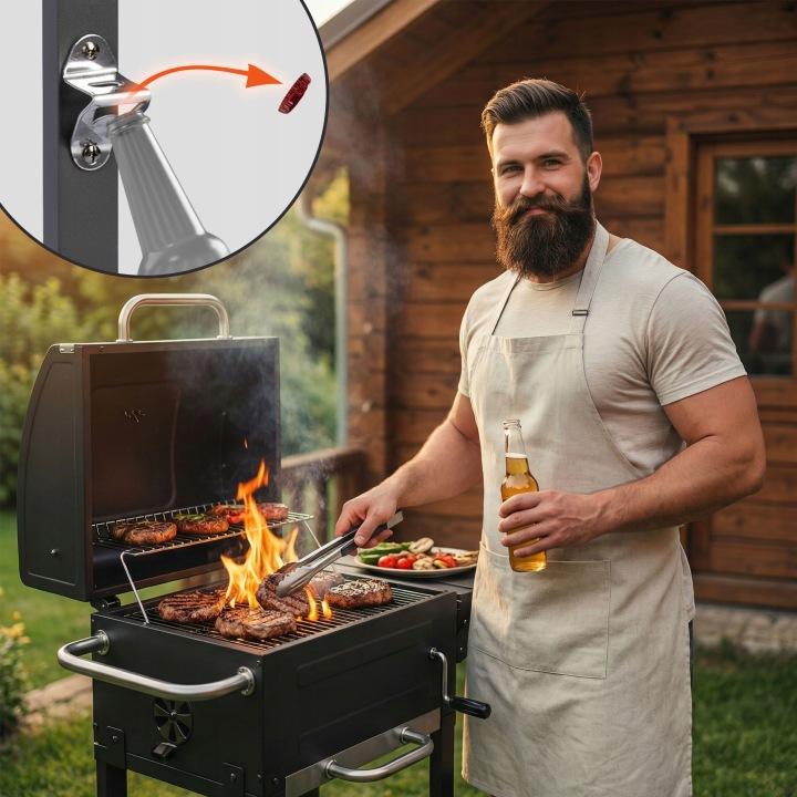 Termékkép 5: Fedeles, hőmérővel ellátott faszenes kerti grill Berdsen BD-894 J-389400