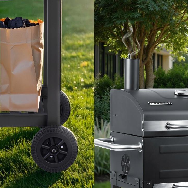 Termékkép 6: Fedeles, hőmérővel ellátott faszenes kerti grill Berdsen BD-894 J-389400