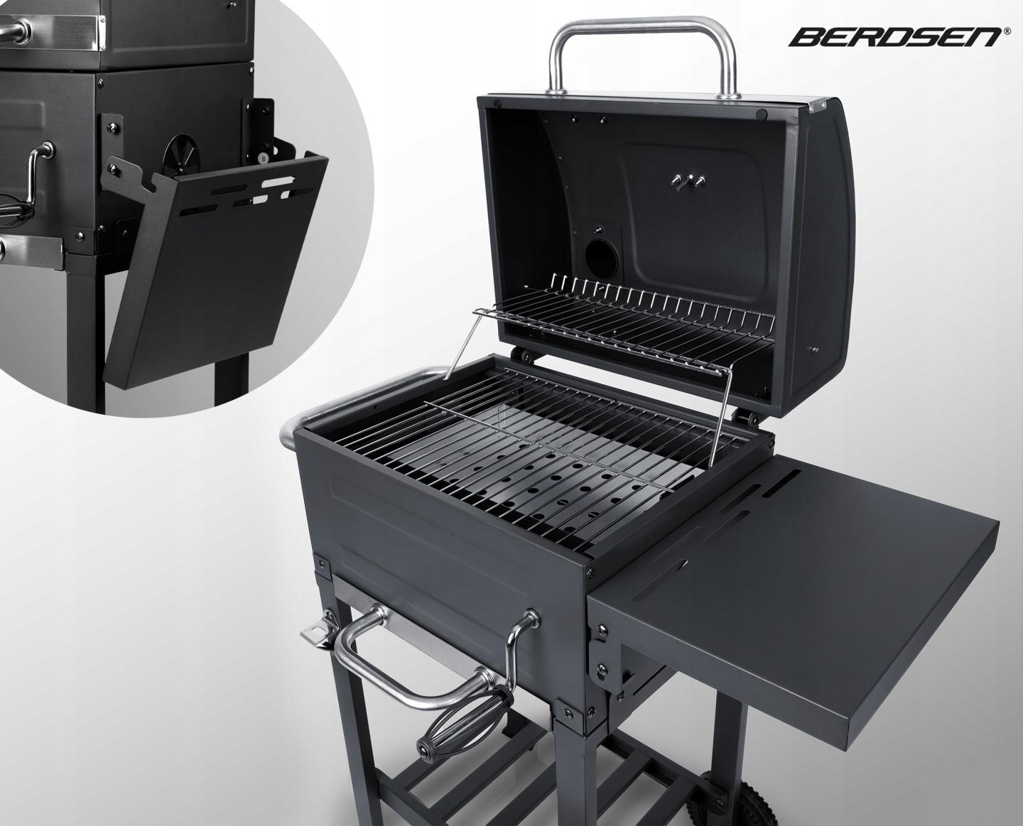 Termékkép 8: Fedeles, hőmérővel ellátott faszenes kerti grill Berdsen BD-894 J-389400