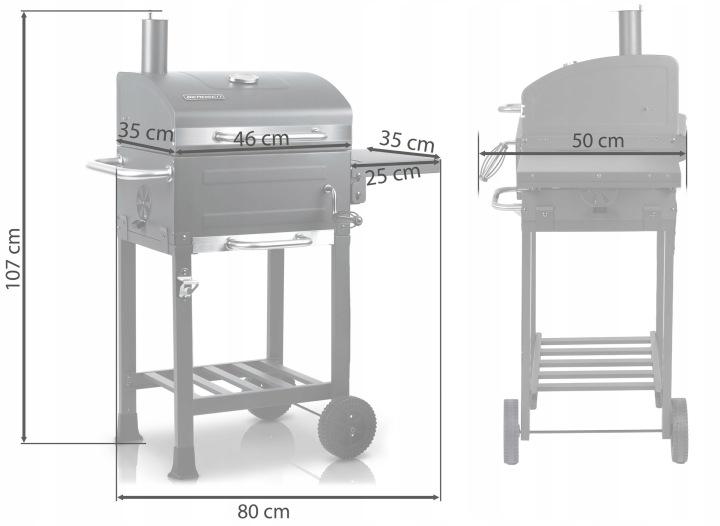 Termékkép 9: Fedeles, hőmérővel ellátott faszenes kerti grill Berdsen BD-894 J-389400