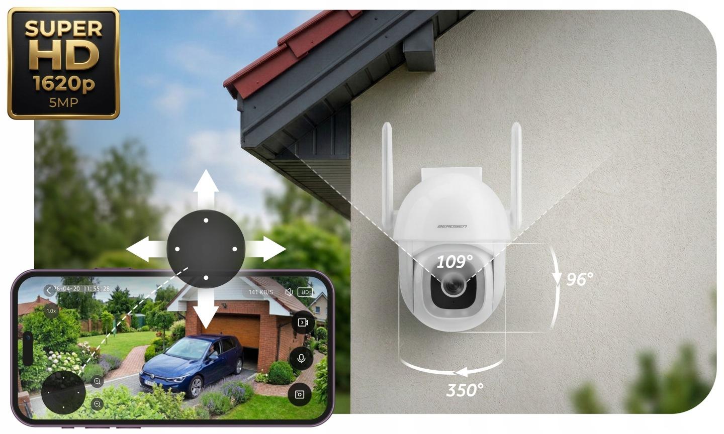 Slika proizvoda 3: Vanjska rotacijska Wi-Fi IP kamera 5 Mpx Berdsen BD-943 J-394300