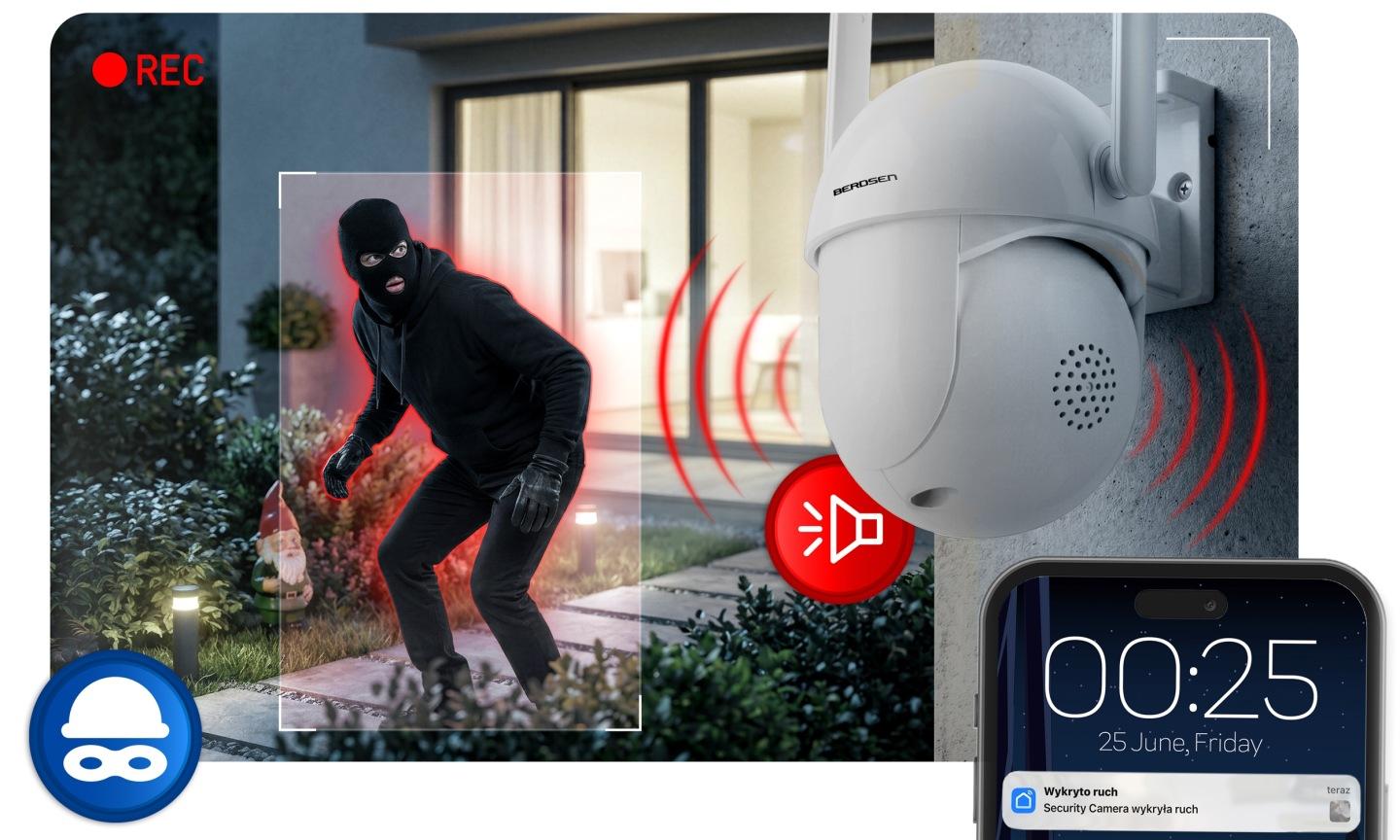 Slika proizvoda 4: Vanjska rotacijska Wi-Fi IP kamera 5 Mpx Berdsen BD-943 J-394300