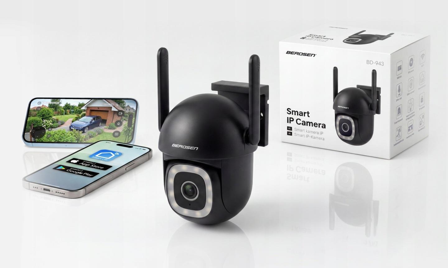 Slika proizvoda 2: Vanjska rotirajuća Wi-Fi IP kamera Berdsen BD-943 5 Mpx J-394301