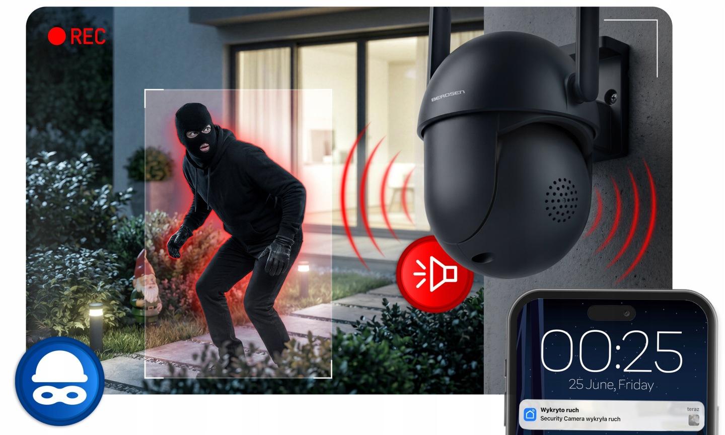 Slika proizvoda 4: Vanjska rotirajuća Wi-Fi IP kamera Berdsen BD-943 5 Mpx J-394301