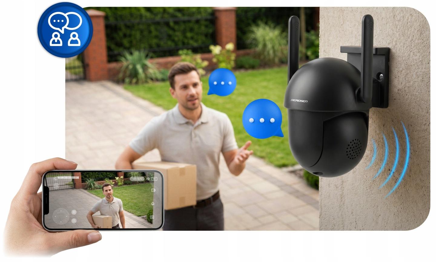 Slika proizvoda 5: Vanjska rotirajuća Wi-Fi IP kamera Berdsen BD-943 5 Mpx J-394301
