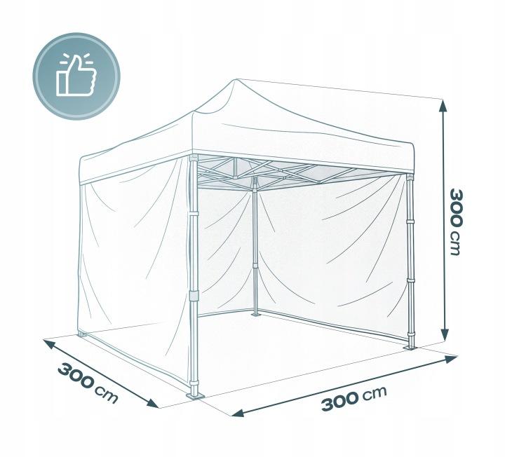 Termékkép 6: Kerti pavilon 3 × 3 m, 3 oldalfallal, kék J-430003