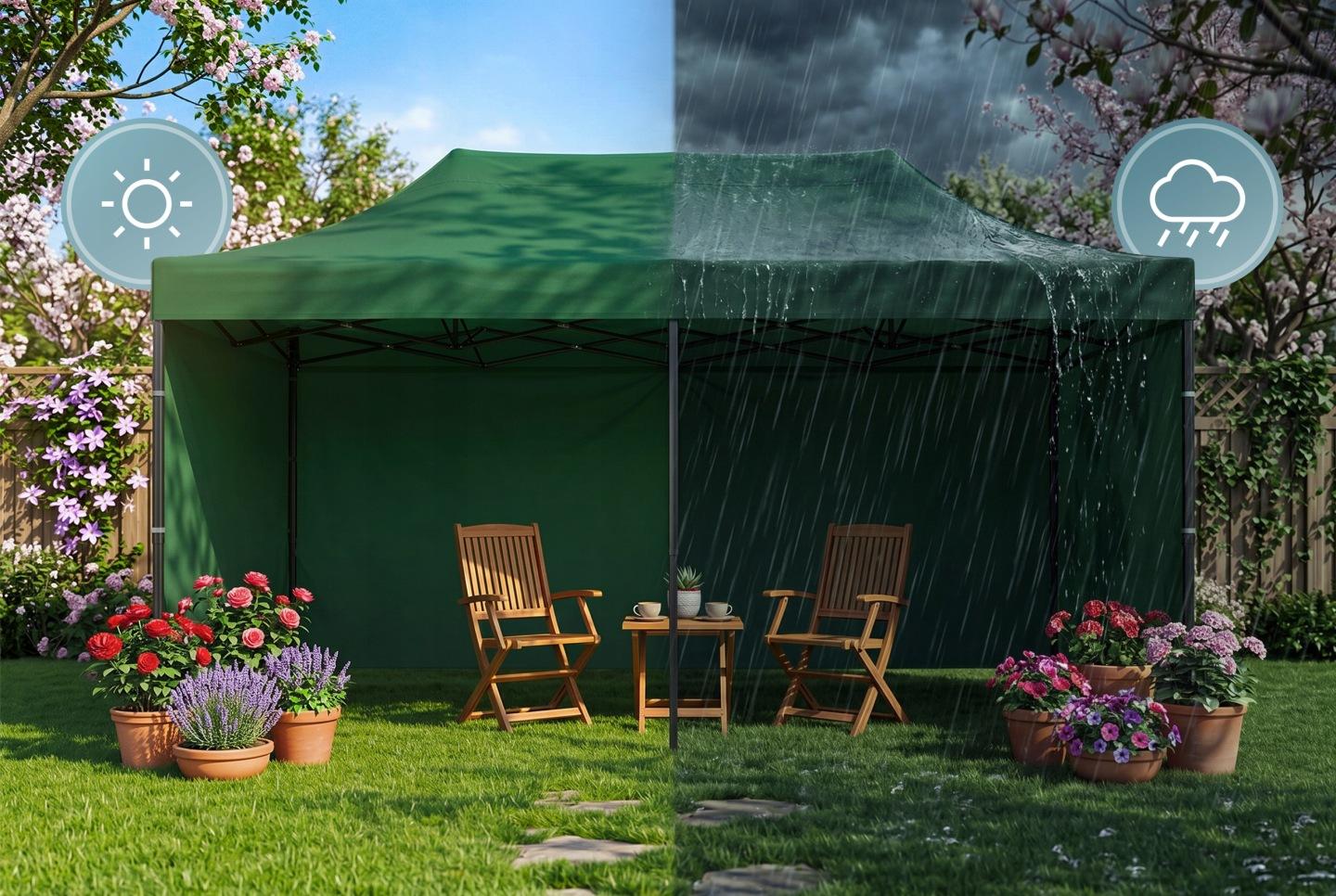 Slika proizvoda 5: Party šator 3 × 6 m s 3 bočne stijenke, zeleni J-430102