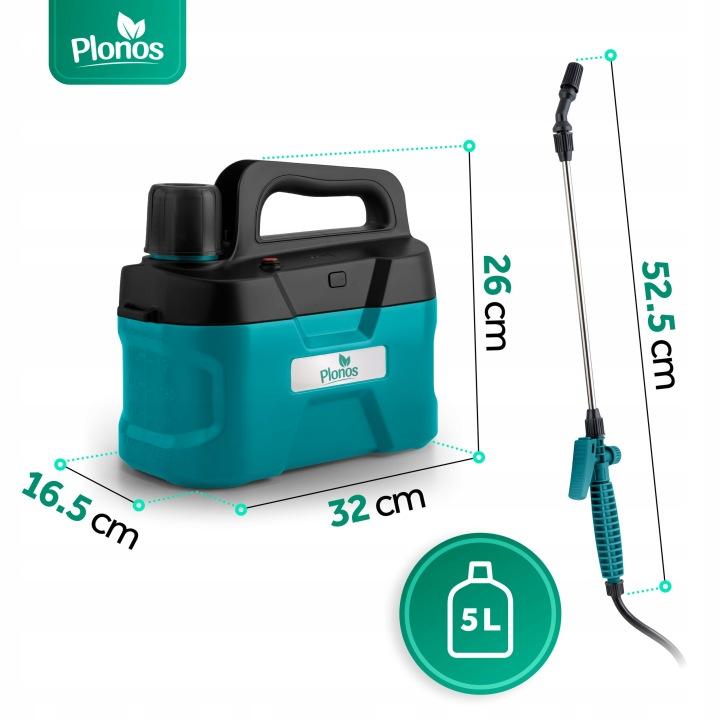 Termékkép 11: Akkumulátoros nyomáspermetező 5 l, állítható fúvókával, Plonos PL-607 J-460700