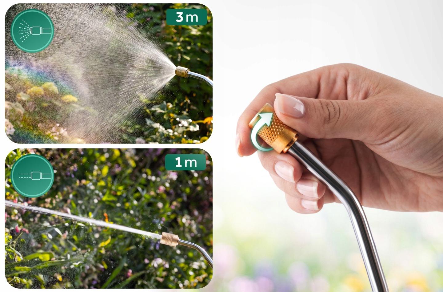 Termékkép 4: Akkumulátoros nyomáspermetező 5 l, állítható fúvókával és permetező szárnyal J-460800