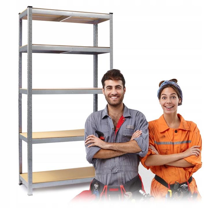 Termékkép 4: Fém raktári polcrendszer, 2 db-os szett, 150 x 75 x 30 cm, Humberg HR-810