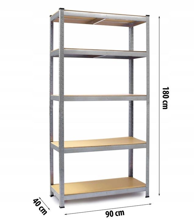 Termékkép 8: Fém raktári polc, 2 db-os szett 180 x 90 x 40 cm Humberg HR-812
