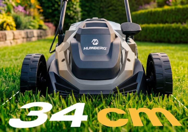 Imagine produs 15: Mașină de tuns gazon electrică Humberg HM-612 1400 W 34 cm cu coș colector de 30 l J-561200