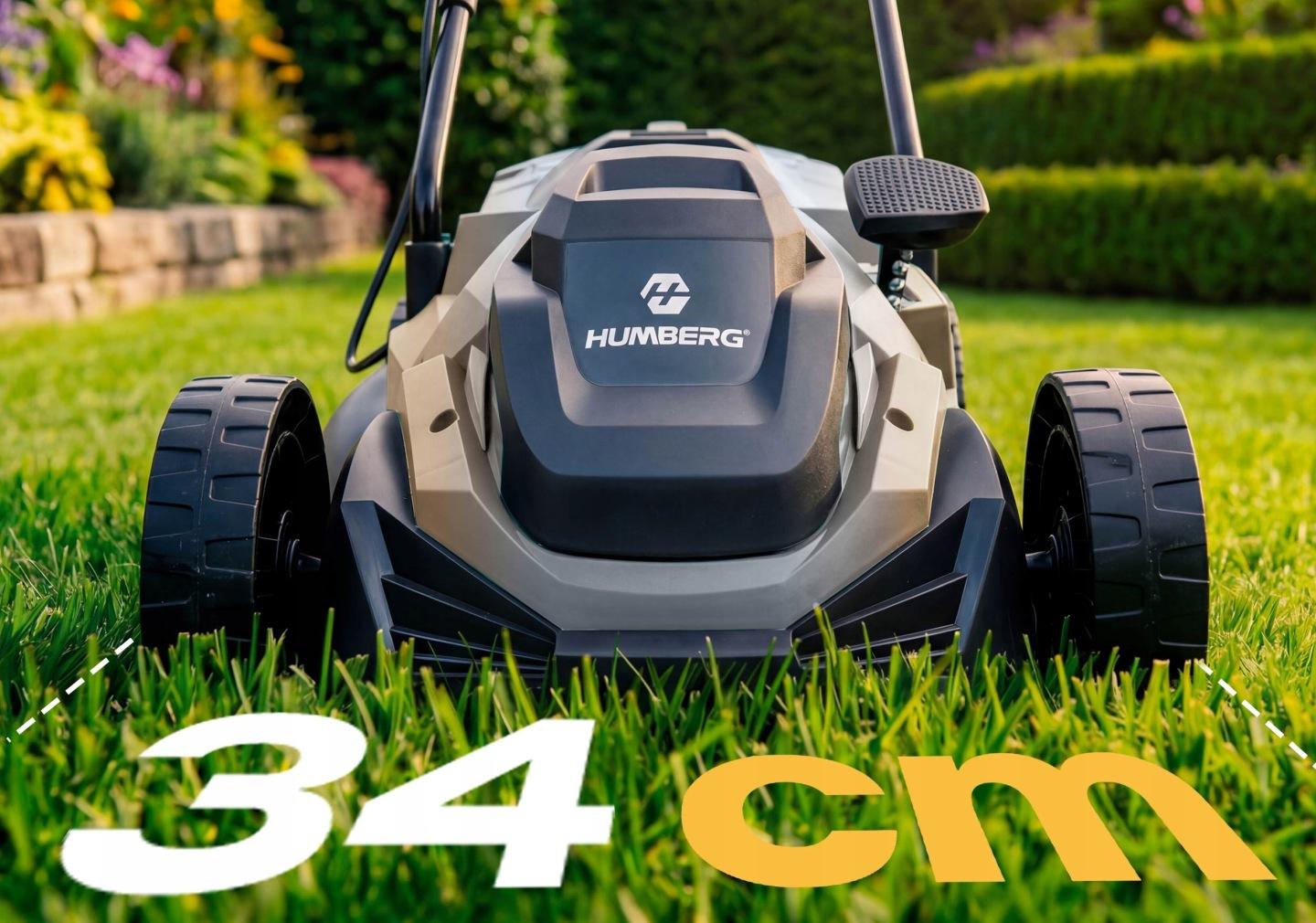 Imagine produs 5: Mașină de tuns gazon electrică Humberg HM-612 1400 W 34 cm cu coș colector de 30 l J-561200