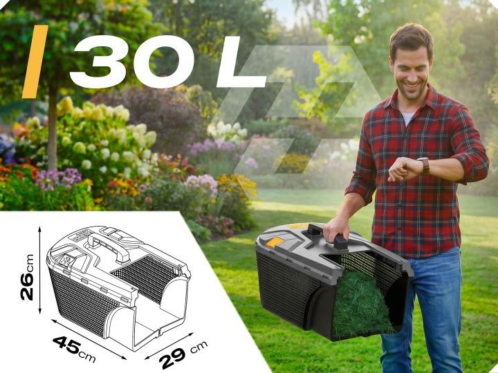 Imagine produs 9: Mașină de tuns gazon electrică Humberg HM-612 1400 W 34 cm cu coș colector de 30 l J-561200