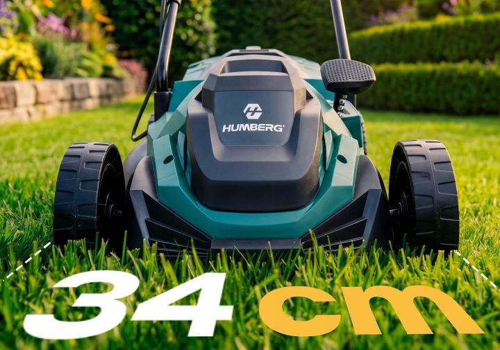 Imagine produs 15: Mașină de tuns gazon electrică Humberg HM-612 1400 W, 34 cm, cu colector de iarbă de 30 l J-561201