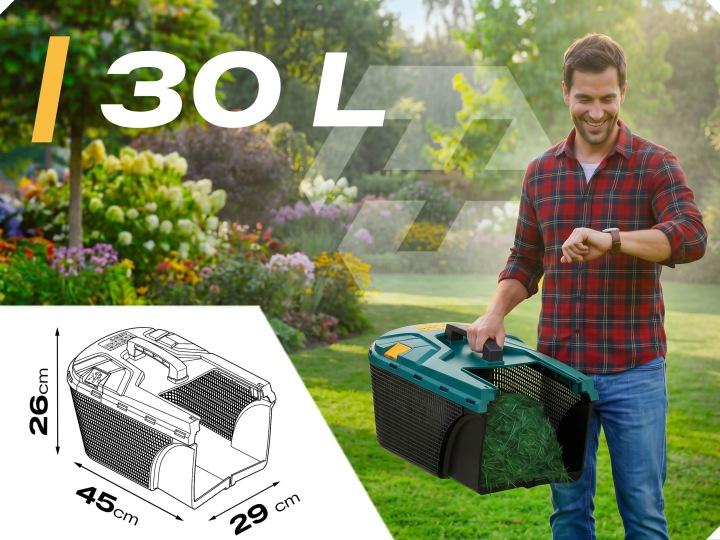 Imagine produs 9: Mașină de tuns gazon electrică Humberg HM-612 1400 W, 34 cm, cu colector de iarbă de 30 l J-561201