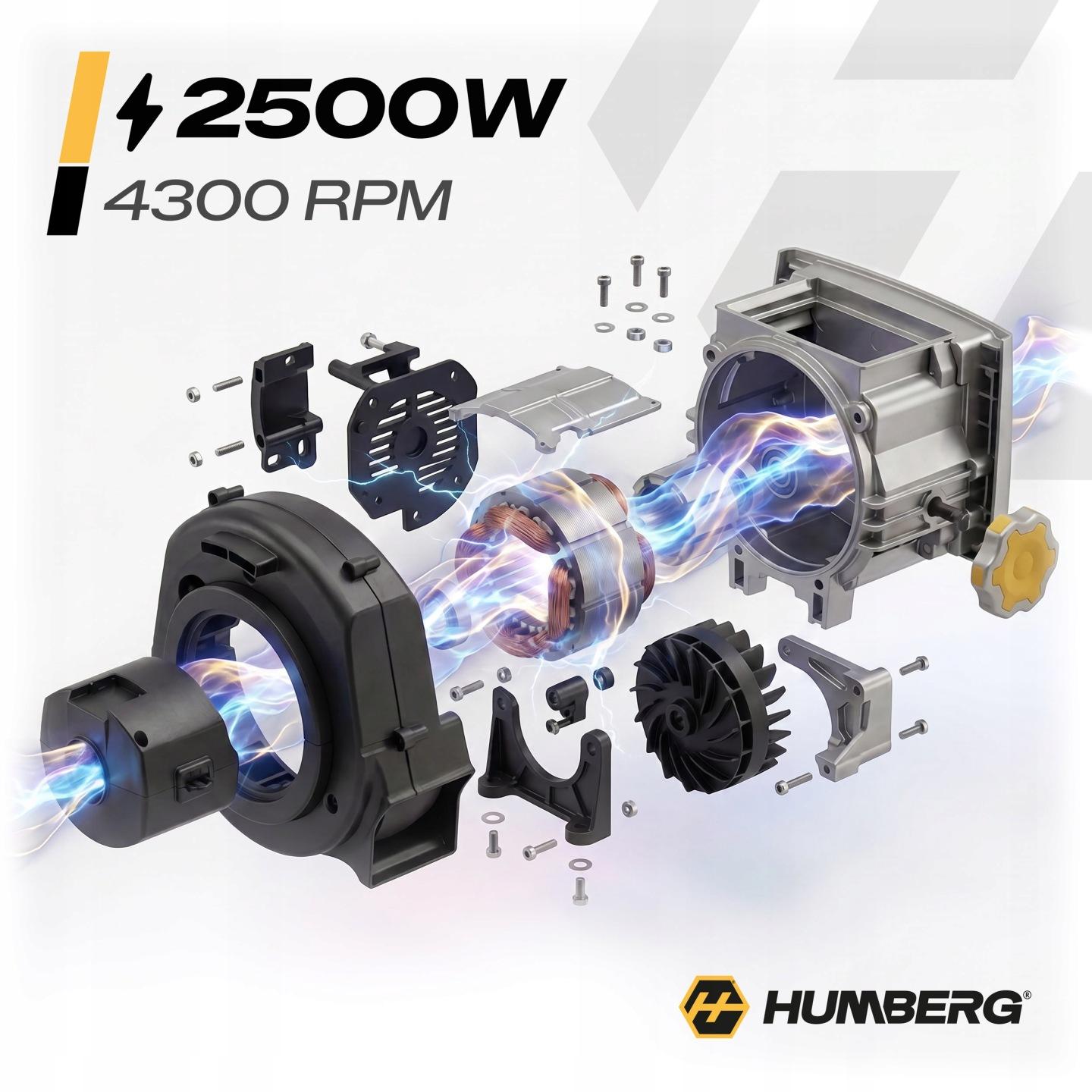 Imagine produs 6: Triturator electric de crengi Humberg HM-650 2500 W, 44 mm, 2 x sac de colectare 45 l J-565000