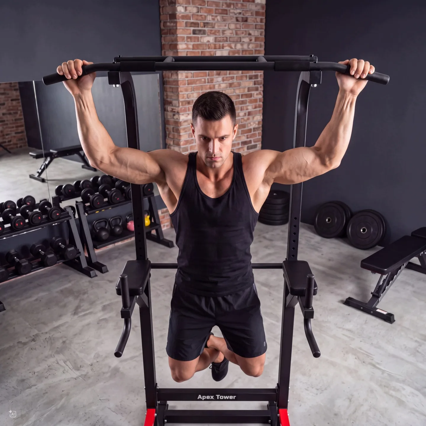 Slika proizvoda 9: Samostojeća šipka za zgibove i dipove, stabilna, nosivost 150 kg, Neo-Sport 130200