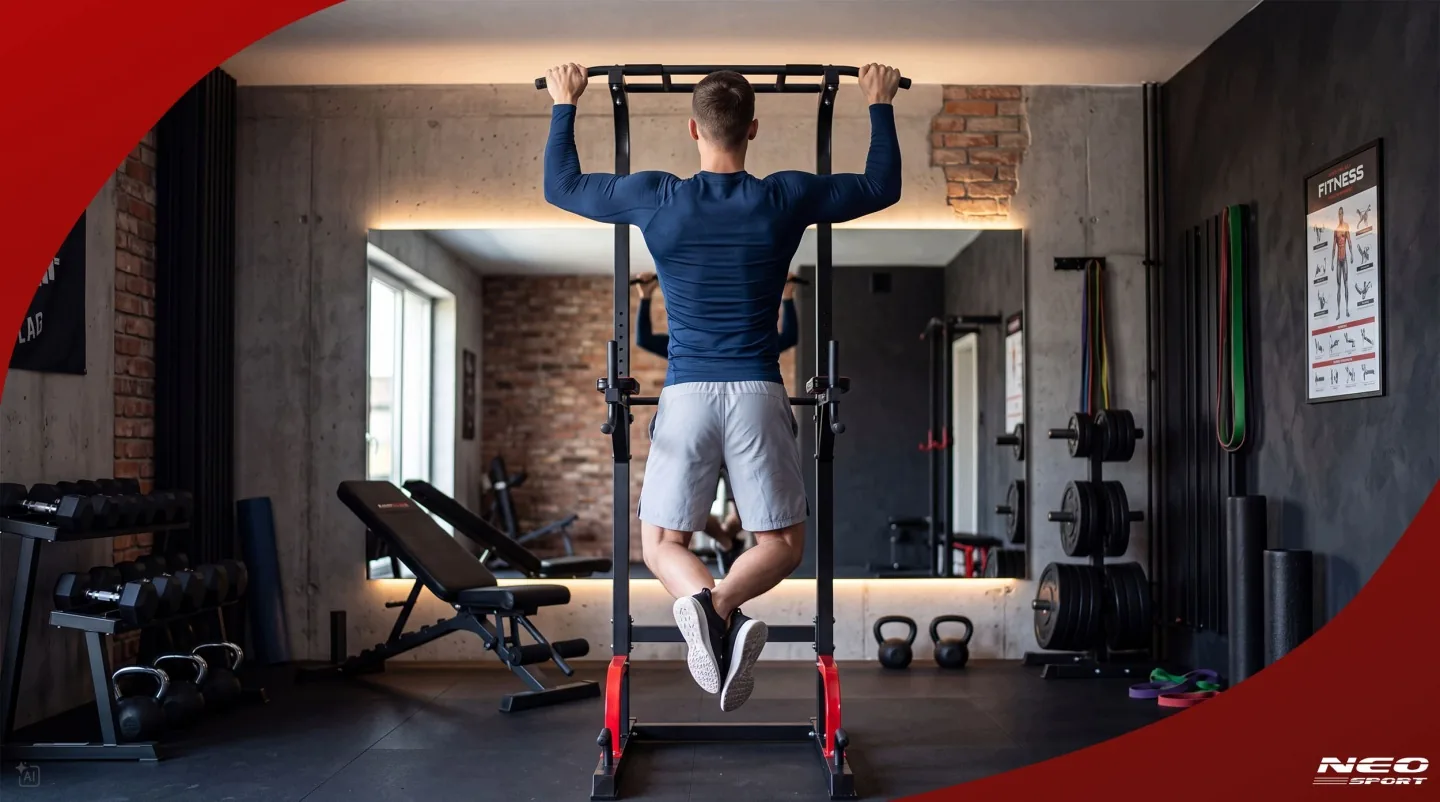 Slika proizvoda 3: Samostojeća šipka za zgibove i dipove, stabilna, nosivost 150 kg, Neo-Sport 130200