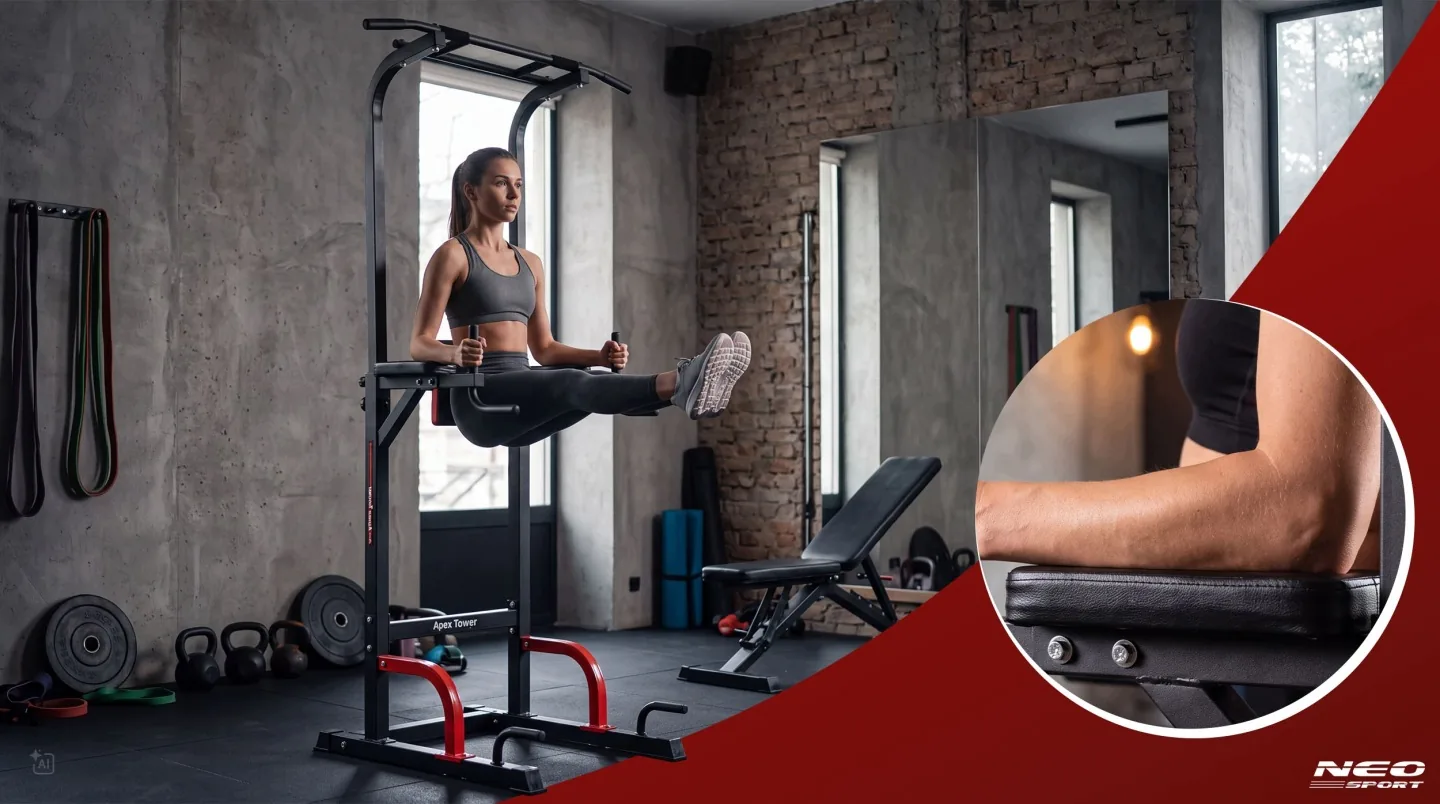 Slika proizvoda 15: Samostojeća šipka za zgibove i dipove, stabilna, nosivost 150 kg, Neo-Sport 130200