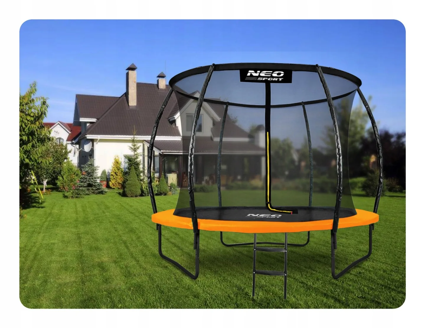 Imagine produs 3: Scară pentru trambulină C 183-252 cm 6-8 ft cu 2 trepte Neo-Sport