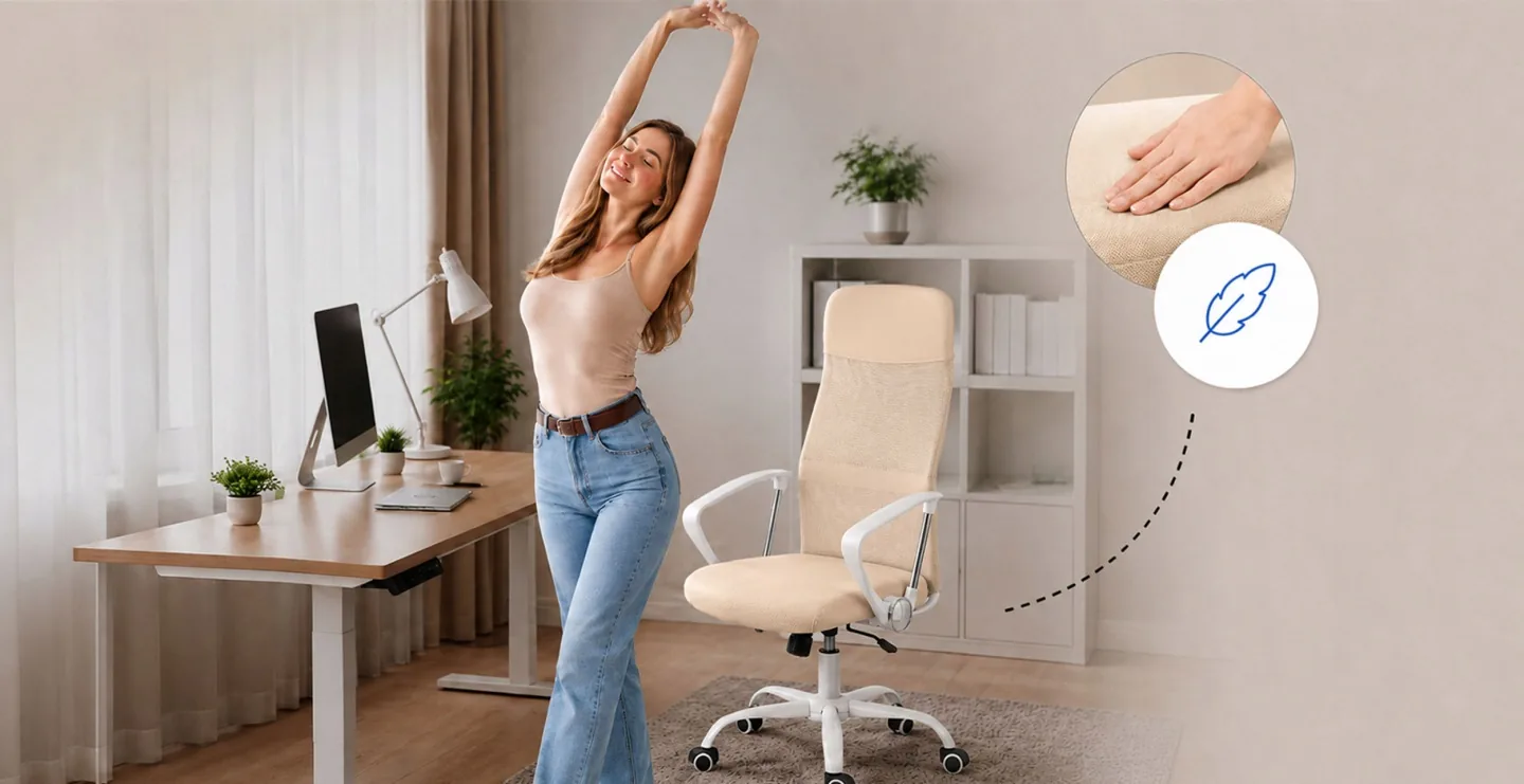 Imagine produs 5: Scaun de birou pivotant din plasă fină Sofotel Tamar