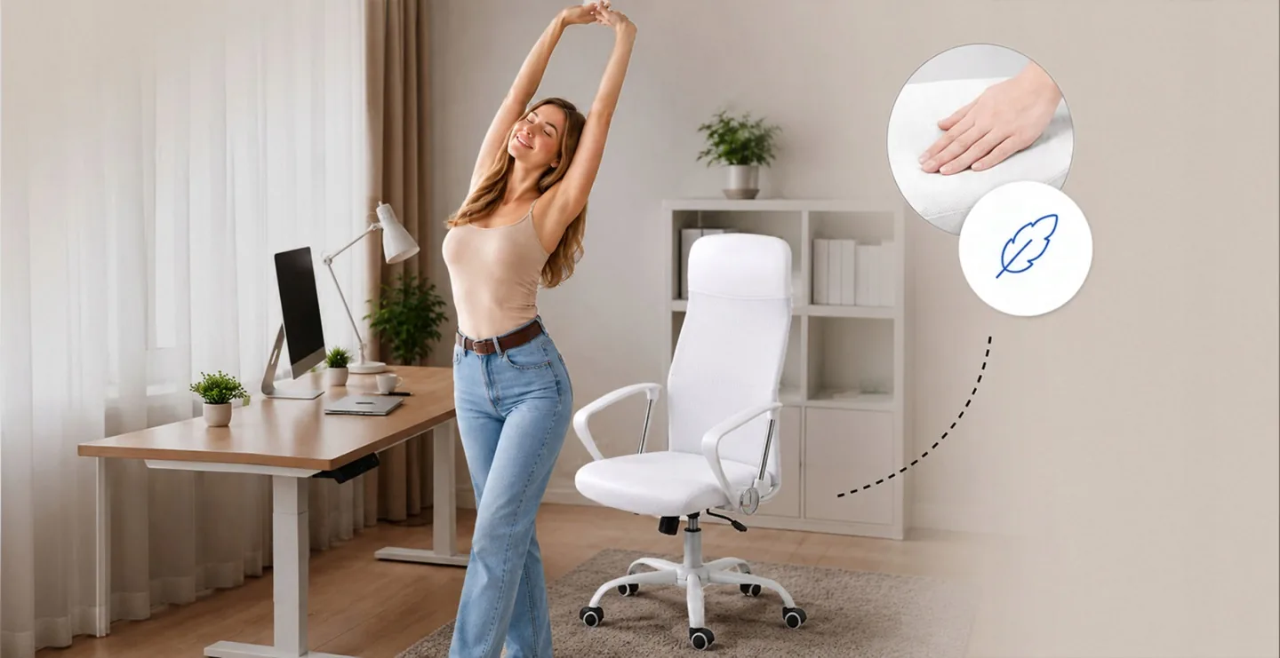 Imagine produs 5: Scaun de birou rotativ din plasă fină Sofotel Tamar