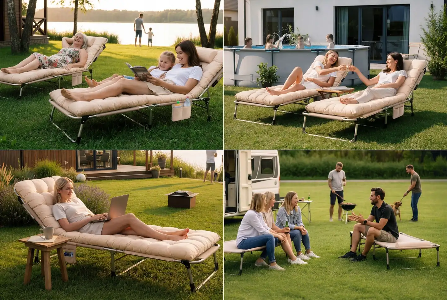Imagine produs 5: Pat de camping pliabil, șezlong de grădină ChillWell Dream Sofotel