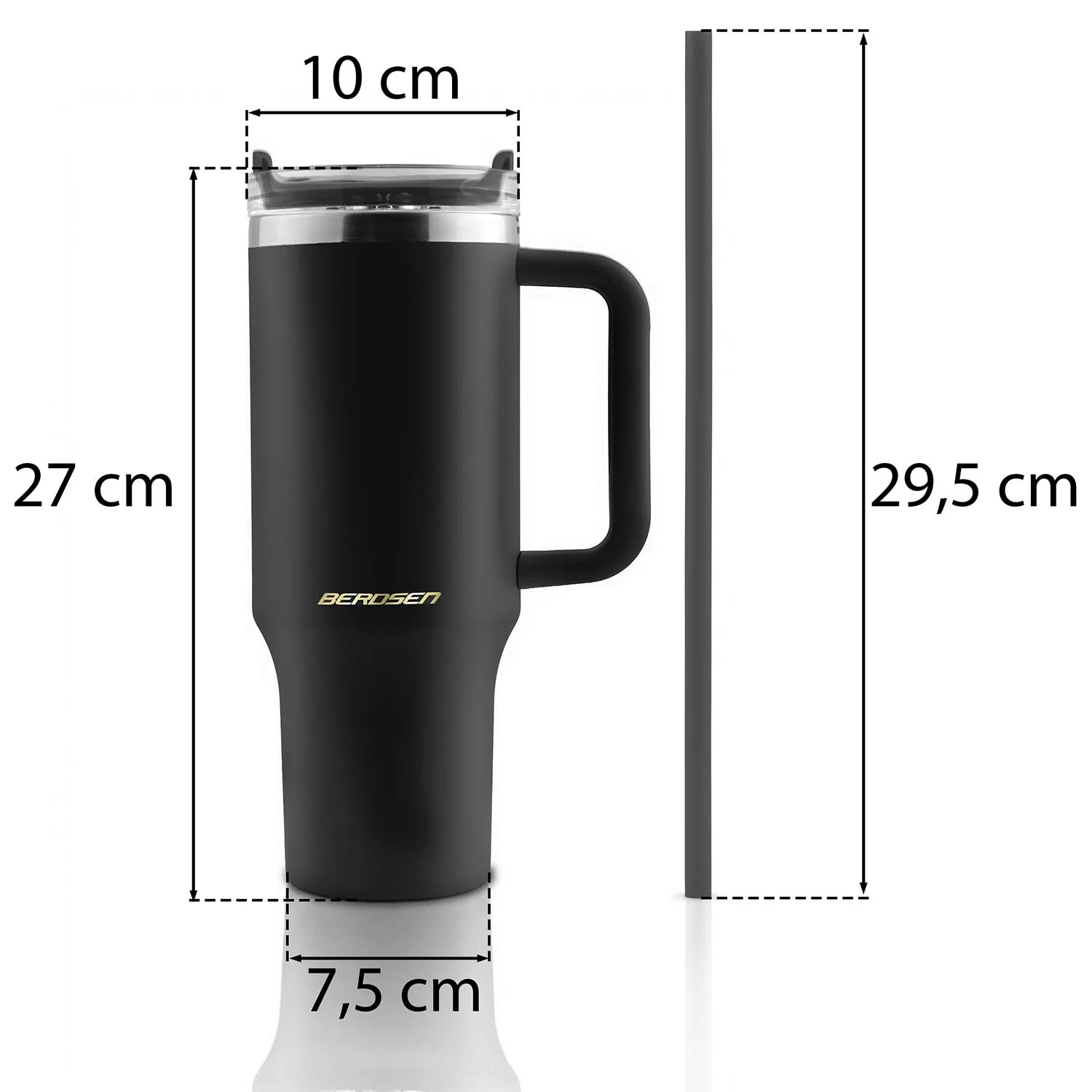 Termékkép 14: Poharas termosz szívószállal 1180 ml fekete J-378800