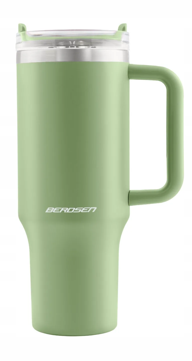 Detail produktu 14: Vakuový termohrnek se slámkou 1180 ml Berdsen zelený