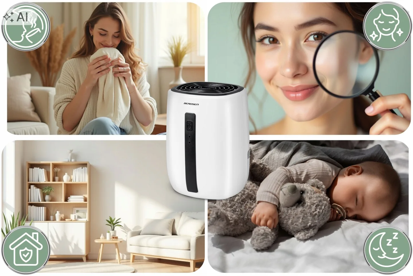 Termékkép 21: Légtisztító páramentesítő – automatikus nedvességelnyelő + autós adapter Berdsen BD-855