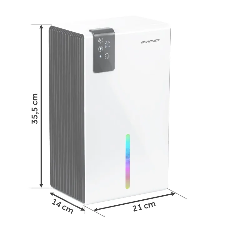 Termékkép 22: Páramentesítő – nedvességelnyelő 800 ml/24 h, higrosztátos Berdsen BD-856, fehér