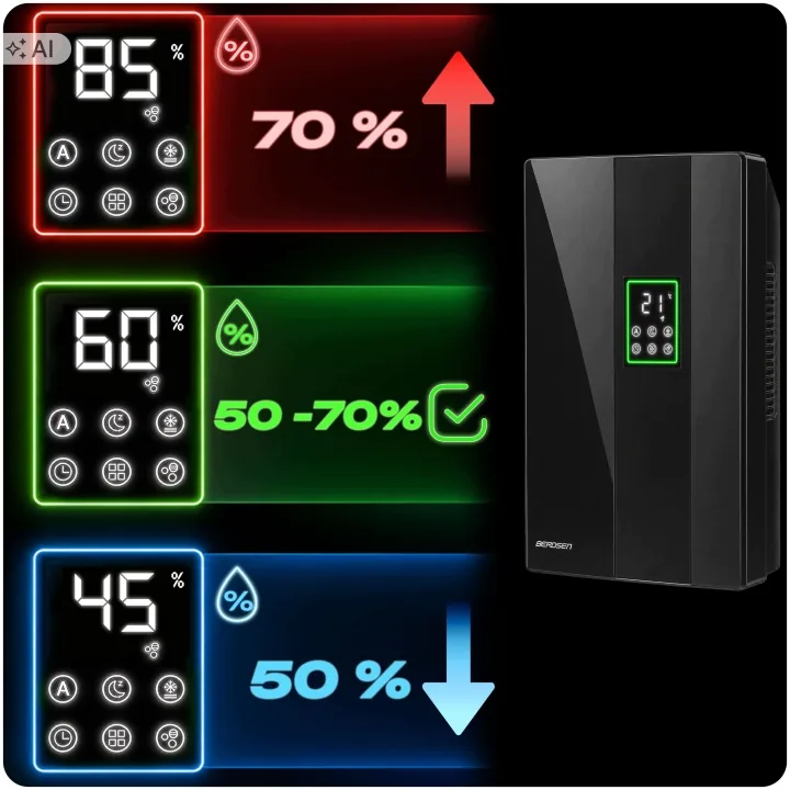 Termékkép 15: Légtisztító páramentesítő – automatikus páramegkötő + távirányító Berdsen BD-861