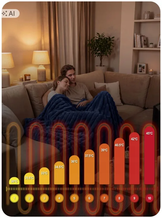 Termékkép 7: Fűthető elektromos takaró 180 x 160 cm Berdsen BD-963