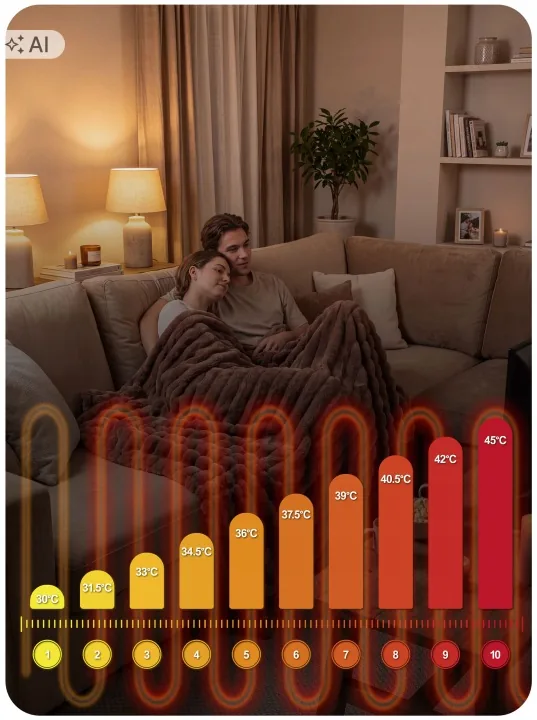 Termékkép 7: Fűthető elektromos takaró 180 x 160 cm Berdsen BD-963