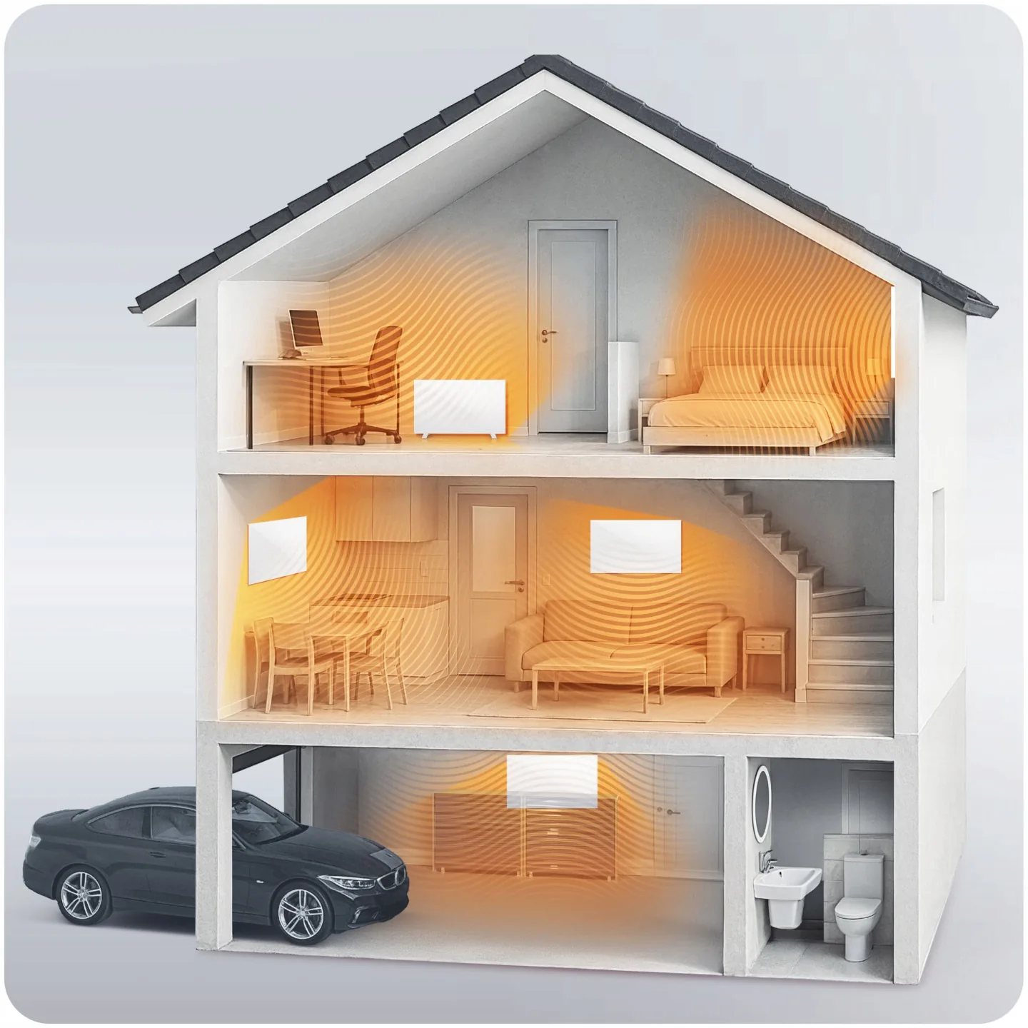 Slika proizvoda 11: Infracrveni panelni grijač 600 W Berdsen BD-984, daljinski upravljač, Wi-Fi aplikacija